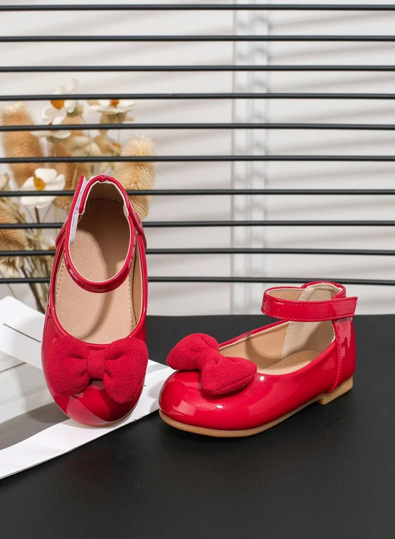 Take Two Girls Red Bow Decoration Shoes